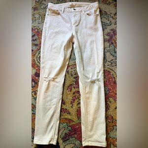 LC Lauren Conrad distressed white skinny jean size 12